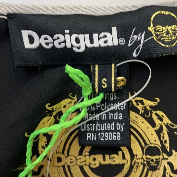 Desigual Striped Floral In Black White Red Blue - Picture 4 of 6